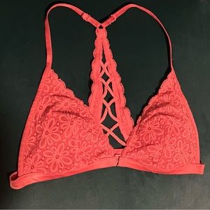 VS coral front-close racerback bralette